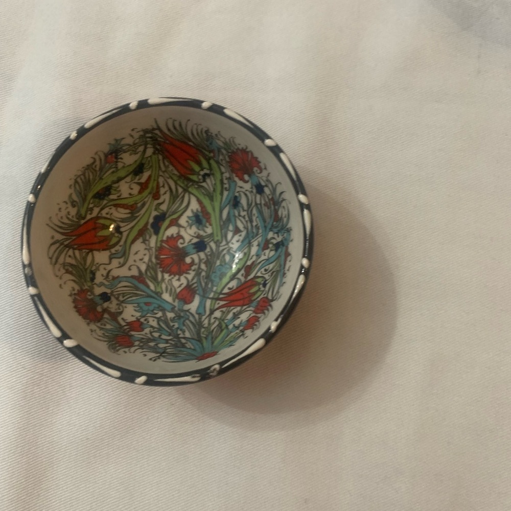 Artisan Ceramic Bowl with Floral Design